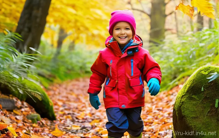 아동용 등산복 추천 - **Prompt 1: Autumn Forest Explorer**
"A cheerful child, approximately 7 years old, actively expl...