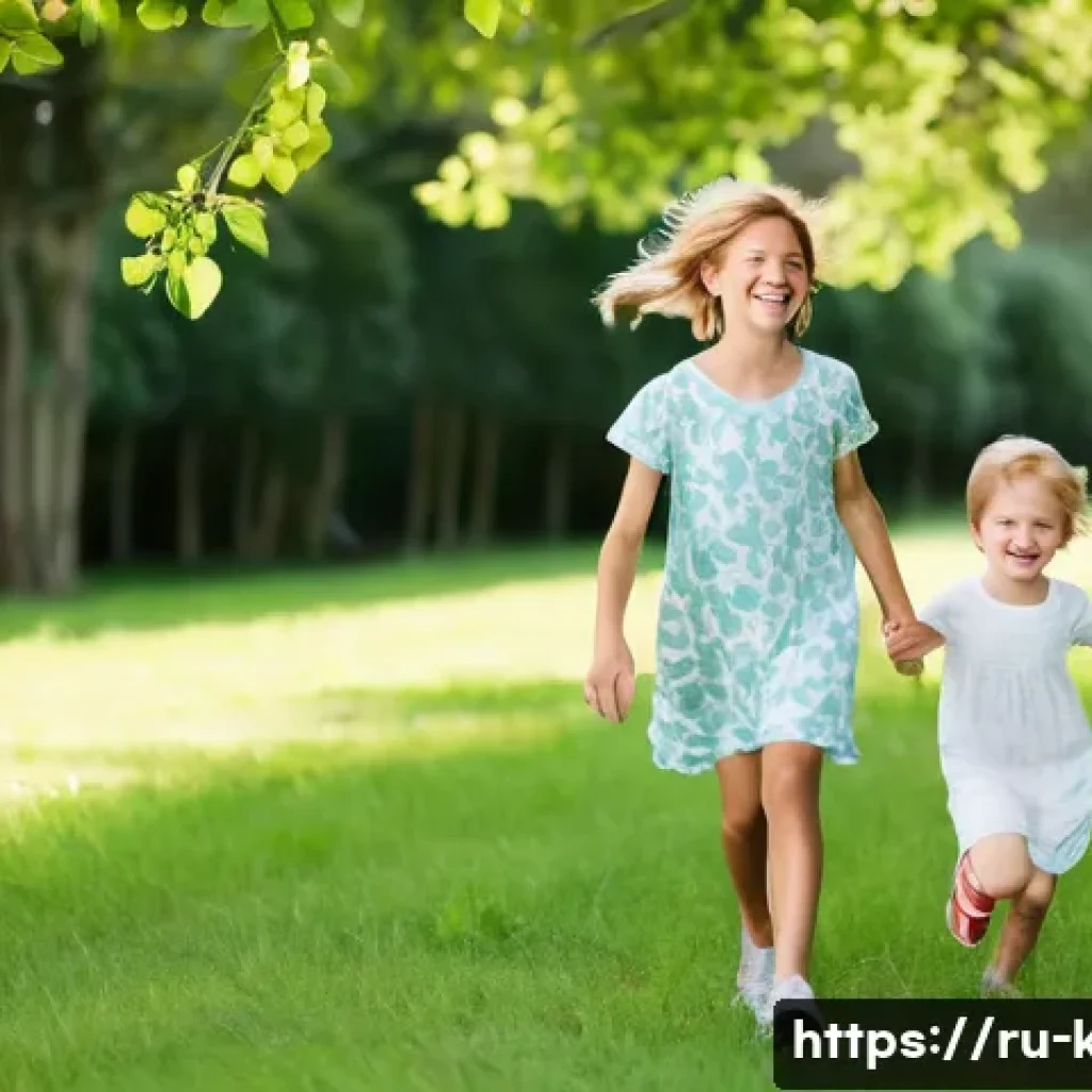 아이들을 위한 여름 드레스 - **Prompt 1: Summer Comfort in Natural Fabrics**
"A candid, sun-drenched outdoor portrait of two ...